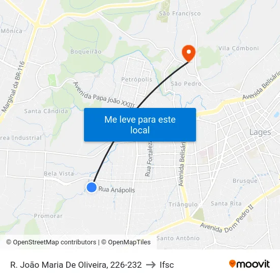 R. João Maria De Oliveira, 226-232 to Ifsc map