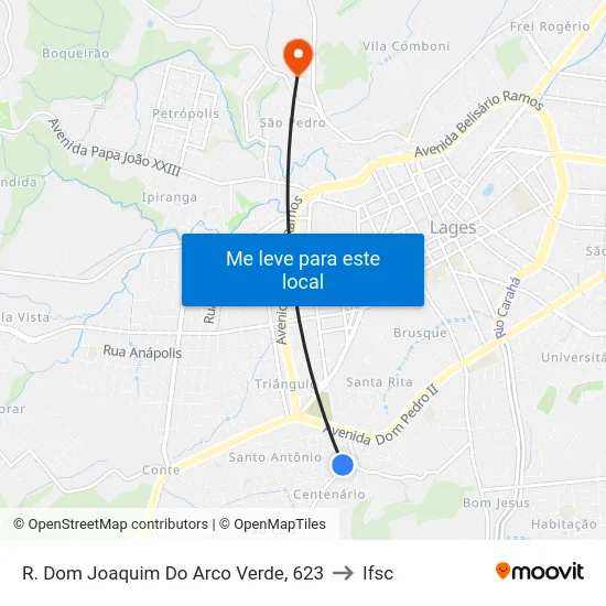 R. Dom Joaquim Do Arco Verde, 623 to Ifsc map