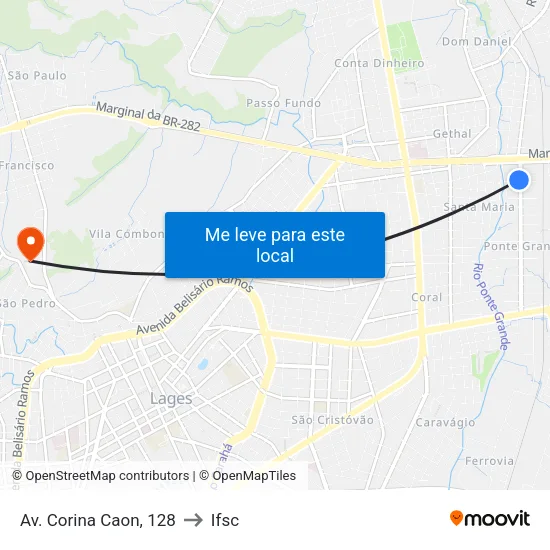 Av. Corina Caon, 128 to Ifsc map
