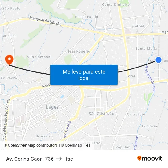 Av. Corina Caon, 736 to Ifsc map