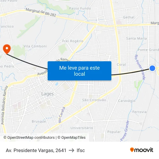Av. Presidente Vargas, 2641 to Ifsc map