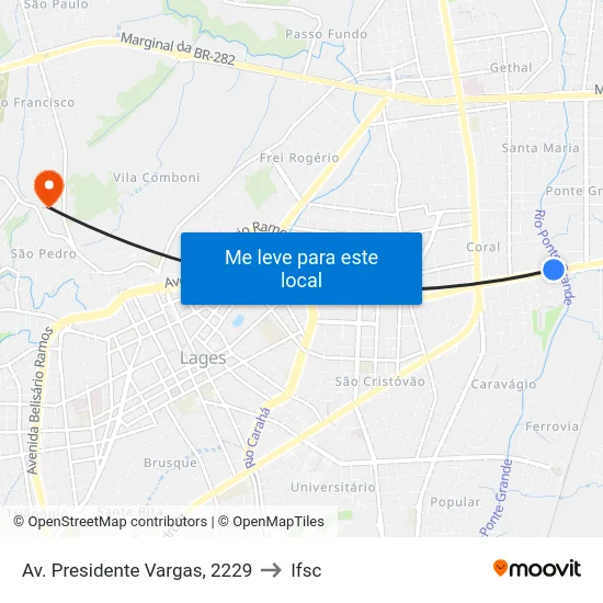 Av. Presidente Vargas, 2229 to Ifsc map