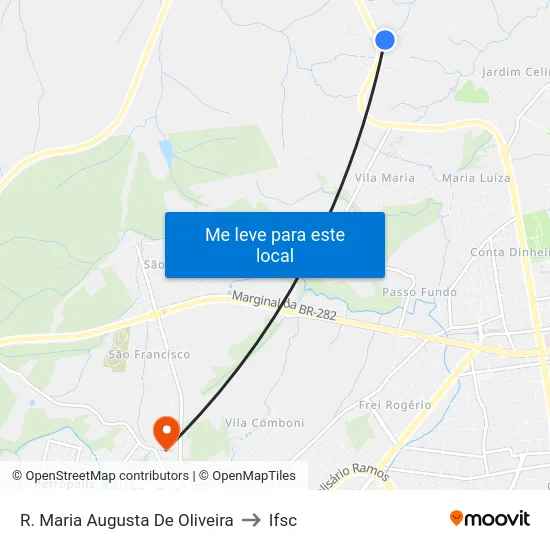 R. Maria Augusta De Oliveira to Ifsc map