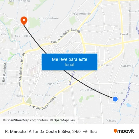 R. Marechal Artur Da Costa E Silva, 2-60 to Ifsc map