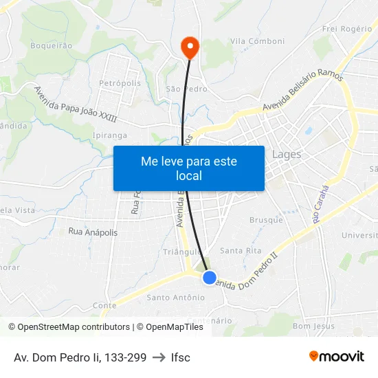 Av. Dom Pedro Ii, 133-299 to Ifsc map