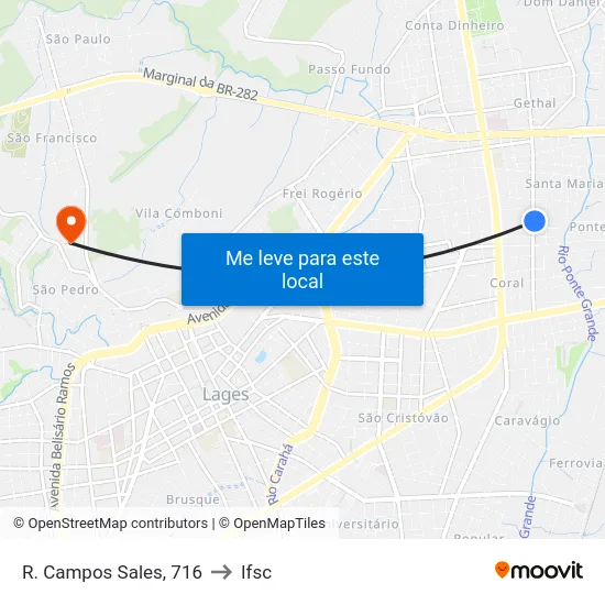 R. Campos Sales, 716 to Ifsc map