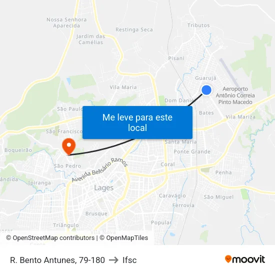 R. Bento Antunes, 79-180 to Ifsc map