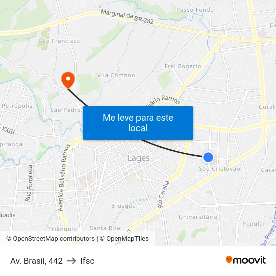 Av. Brasil, 442 to Ifsc map