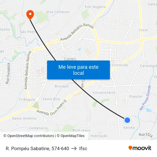 R. Pompéu Sabatine, 574-640 to Ifsc map