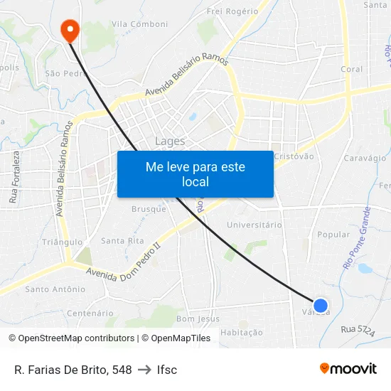 R. Farias De Brito, 548 to Ifsc map