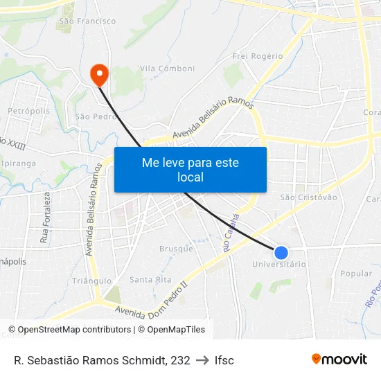R. Sebastião Ramos Schmidt, 232 to Ifsc map