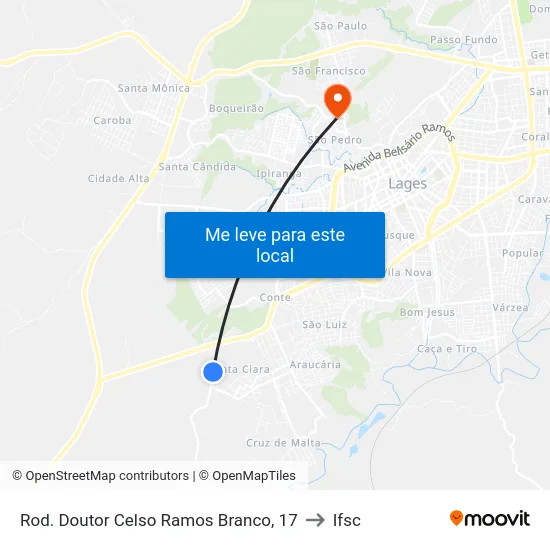 Rod. Doutor Celso Ramos Branco, 17 to Ifsc map