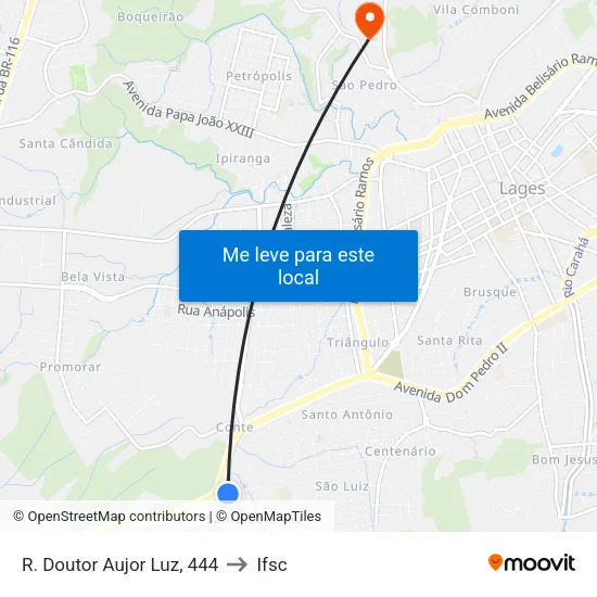 R. Doutor Aujor Luz, 444 to Ifsc map