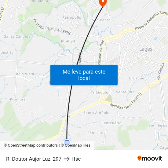 R. Doutor Aujor Luz, 297 to Ifsc map