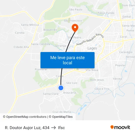 R. Doutor Aujor Luz, 434 to Ifsc map
