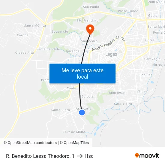 R. Benedito Lessa Theodoro, 1 to Ifsc map