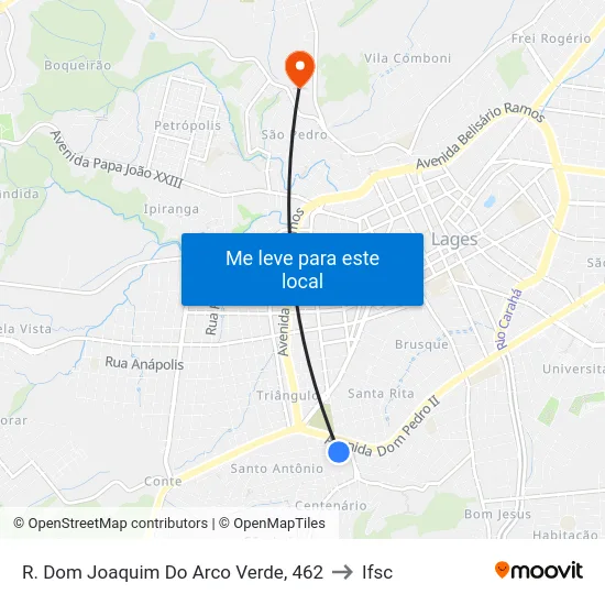 R. Dom Joaquim Do Arco Verde, 462 to Ifsc map