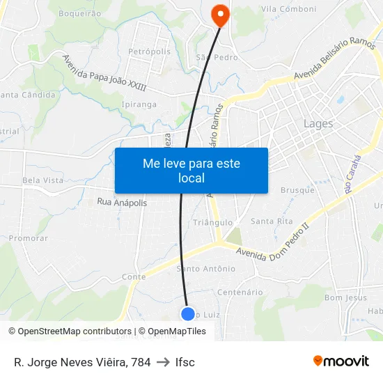 R. Jorge Neves Viêira, 784 to Ifsc map