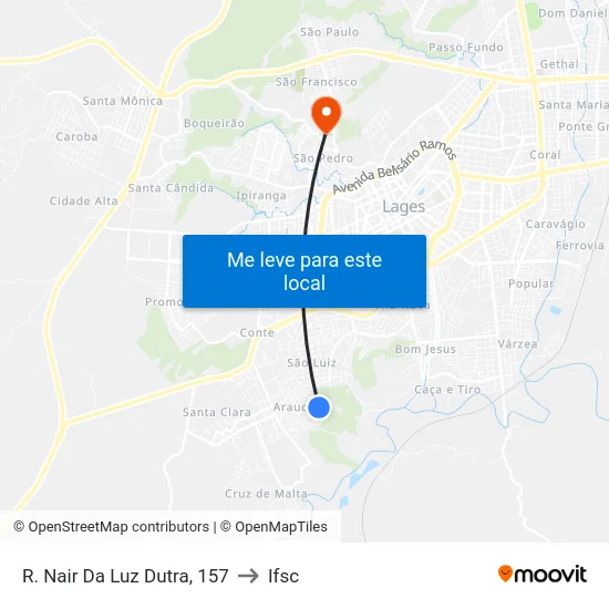 R. Nair Da Luz Dutra, 157 to Ifsc map