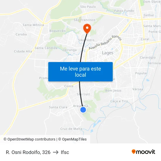 R. Osni Rodolfo, 326 to Ifsc map