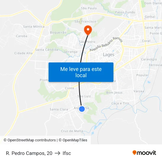 R. Pedro Campos, 20 to Ifsc map