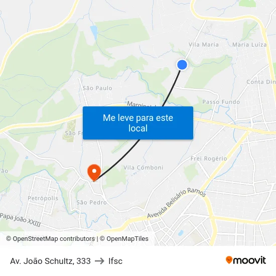 Av. João Schultz, 333 to Ifsc map