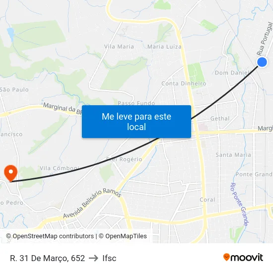 R. 31 De Março, 652 to Ifsc map