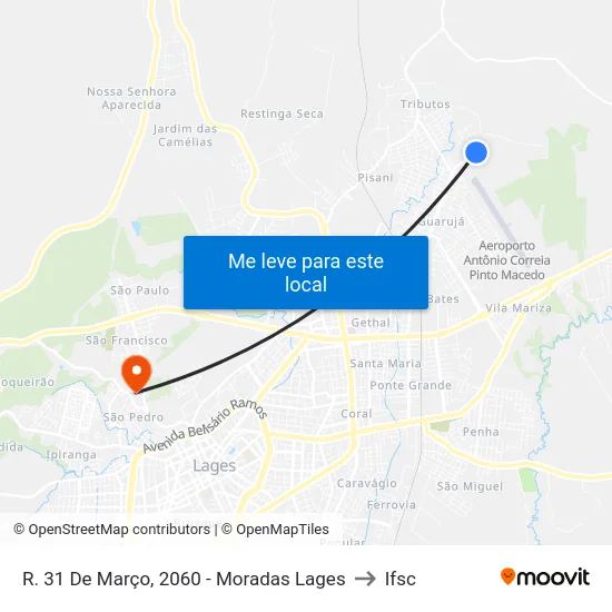 R. 31 De Março, 2060 - Moradas Lages to Ifsc map