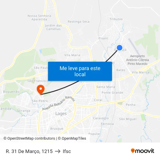 R. 31 De Março, 1215 to Ifsc map