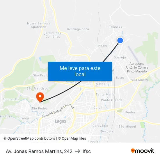Av. Jonas Ramos Martins, 242 to Ifsc map