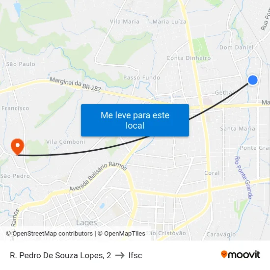 R. Pedro De Souza Lopes, 2 to Ifsc map
