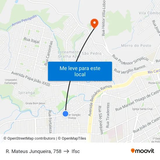 R. Mateus Junqueira, 758 to Ifsc map