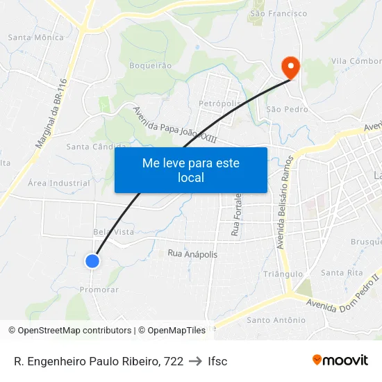 R. Engenheiro Paulo Ribeiro, 722 to Ifsc map