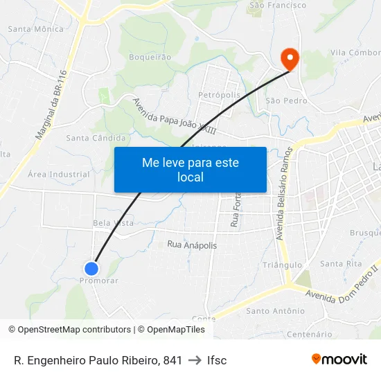 R. Engenheiro Paulo Ribeiro, 841 to Ifsc map