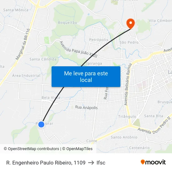 R. Engenheiro Paulo Ribeiro, 1109 to Ifsc map