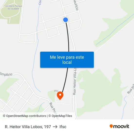 R. Heitor Villa Lobos, 197 to Ifsc map