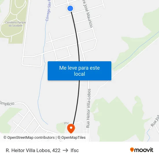 R. Heitor Villa Lobos, 422 to Ifsc map