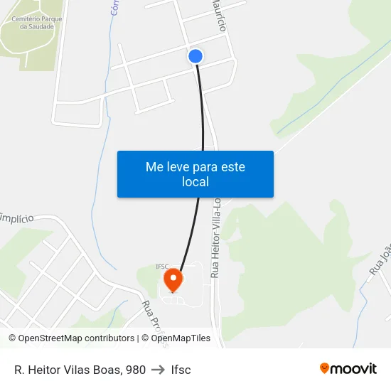 R. Heitor Vilas Boas, 980 to Ifsc map