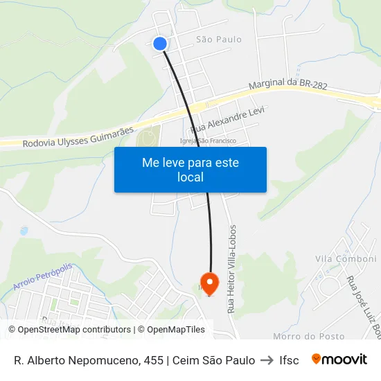 R. Alberto Nepomuceno, 455 | Ceim São Paulo to Ifsc map