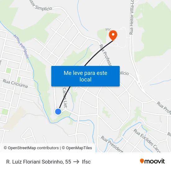 R. Luíz Floriani Sobrinho, 55 to Ifsc map