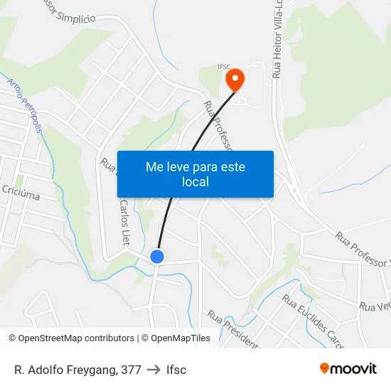 R. Adolfo Freygang, 377 to Ifsc map