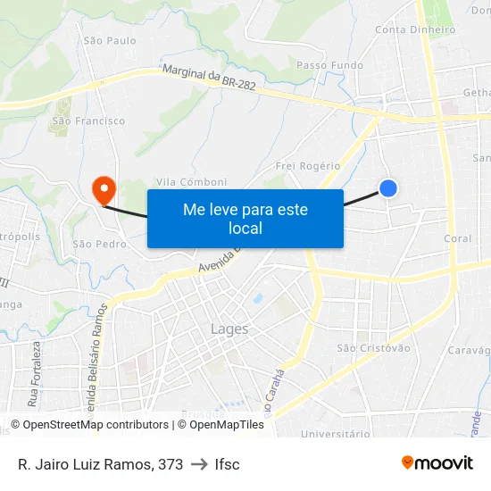 R. Jairo Luiz Ramos, 373 to Ifsc map