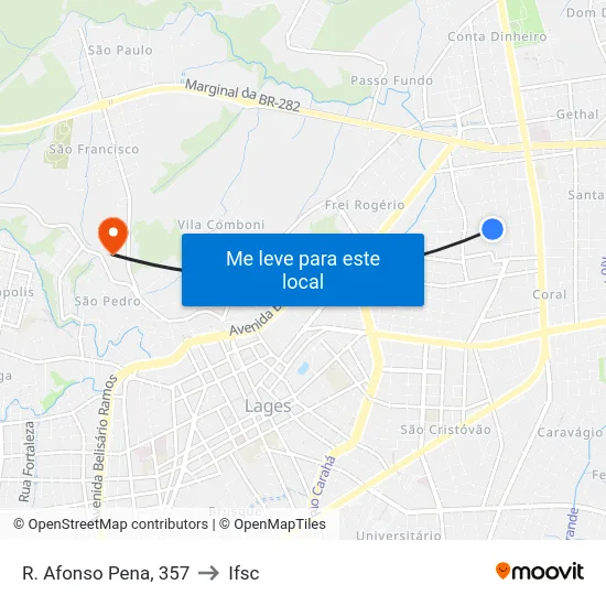R. Afonso Pena, 357 to Ifsc map