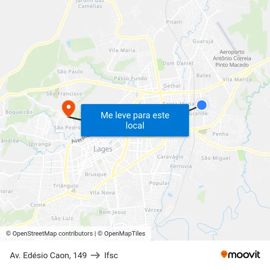 Av. Edésio Caon, 149 to Ifsc map