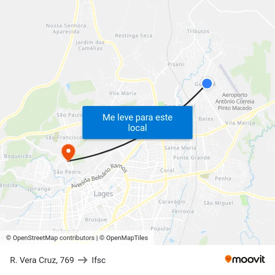 R. Vera Cruz, 769 to Ifsc map