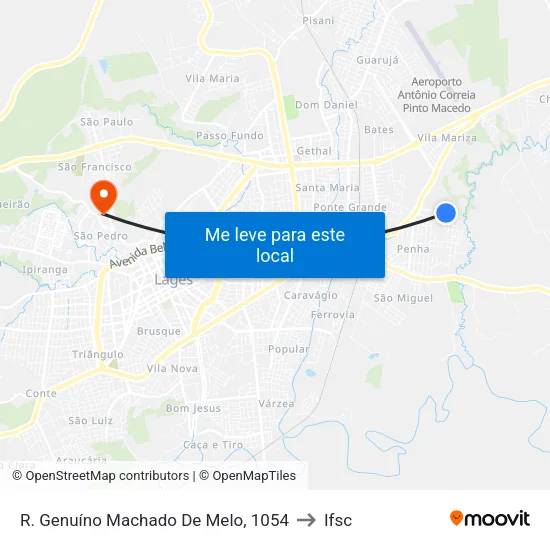 R. Genuíno Machado De Melo, 1054 to Ifsc map