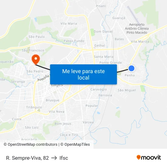 R. Sempre-Viva, 82 to Ifsc map