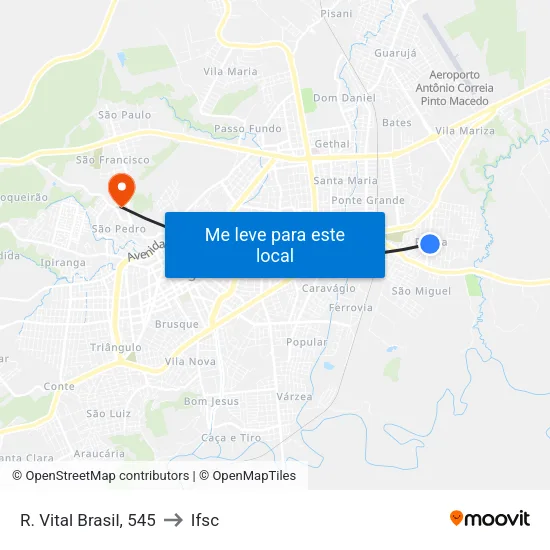 R. Vital Brasil, 545 to Ifsc map