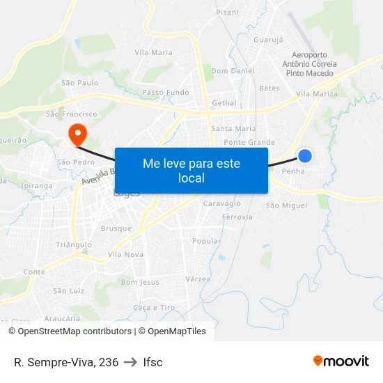 R. Sempre-Viva, 236 to Ifsc map