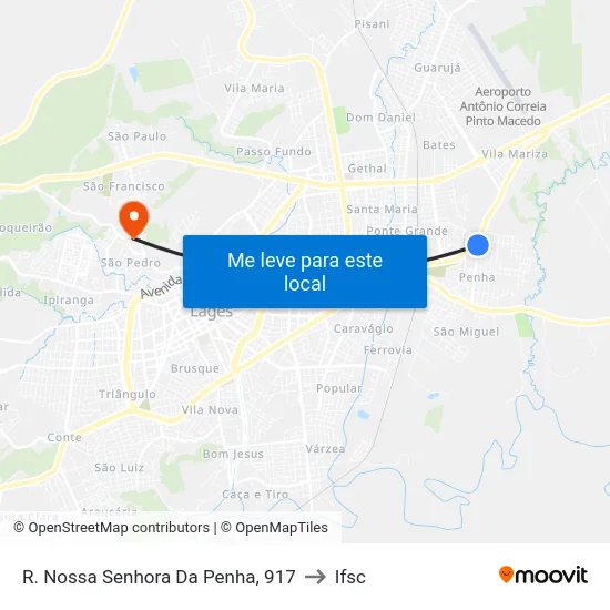 R. Nossa Senhora Da Penha, 917 to Ifsc map